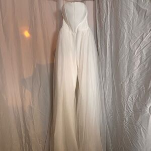 Strapless Bridal jumpsuit in Classic White